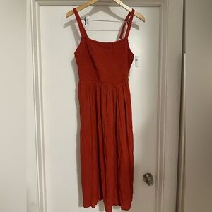 Old Navy Rust Sleeveless Midi Dress